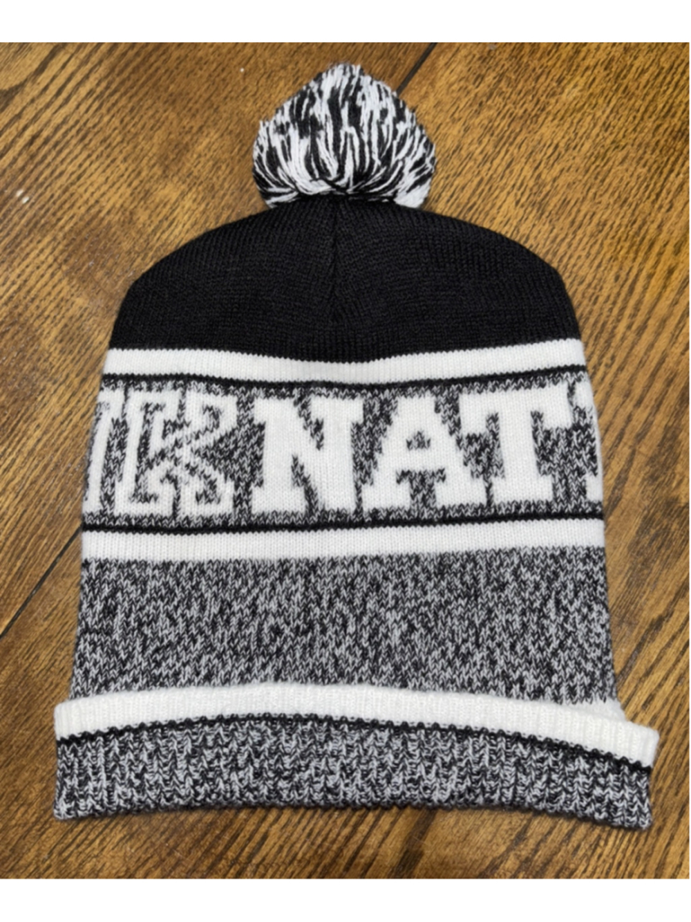Victoria Secret Pink Nation Pom Beanie Ski Knit Hat OSFM